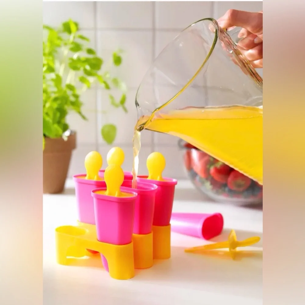 IKEA CHOSIGT Ice Pop Maker Mold Set BPA Free Reusable Popsicle Molds Pink